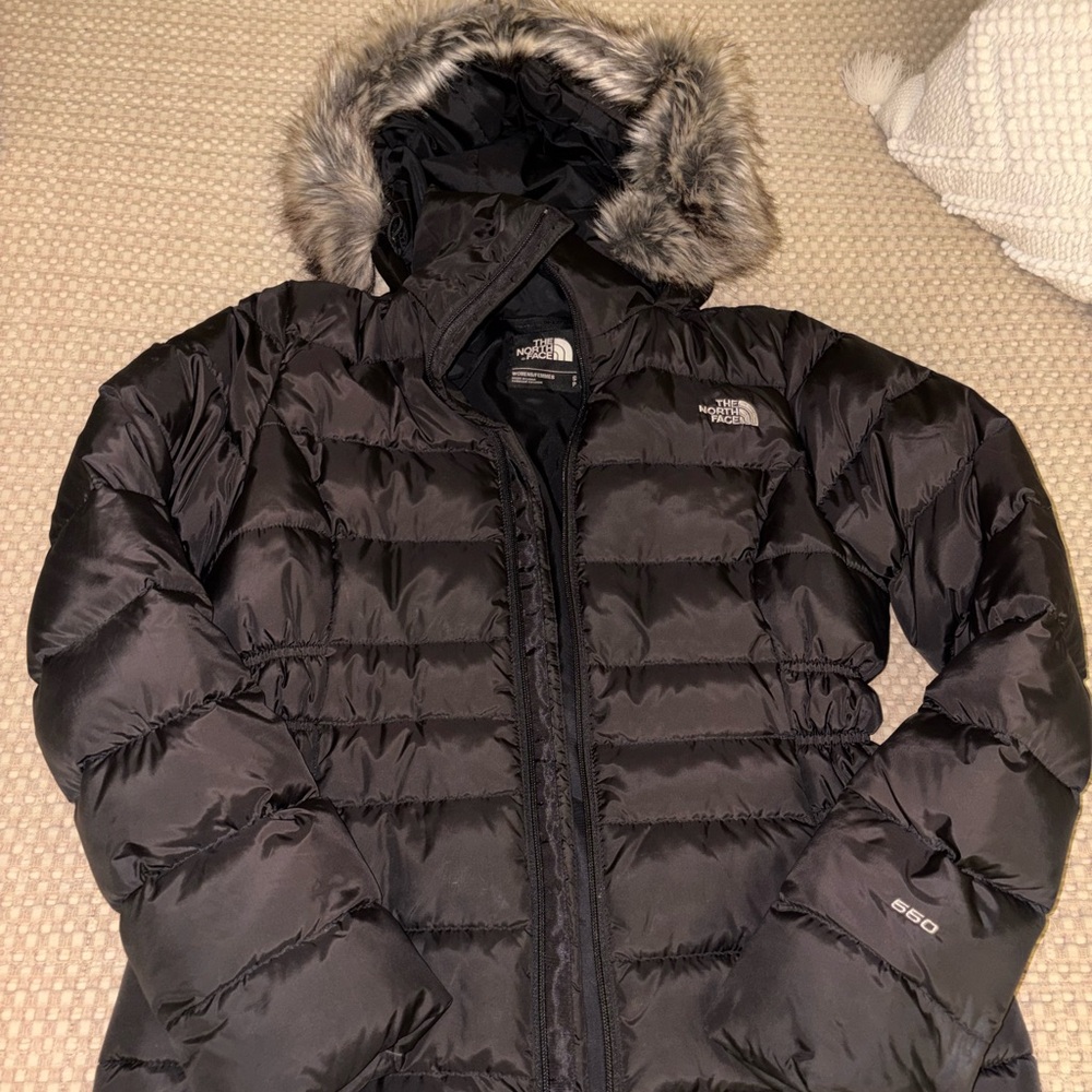 The North Face Black Jacket with Fur Trim